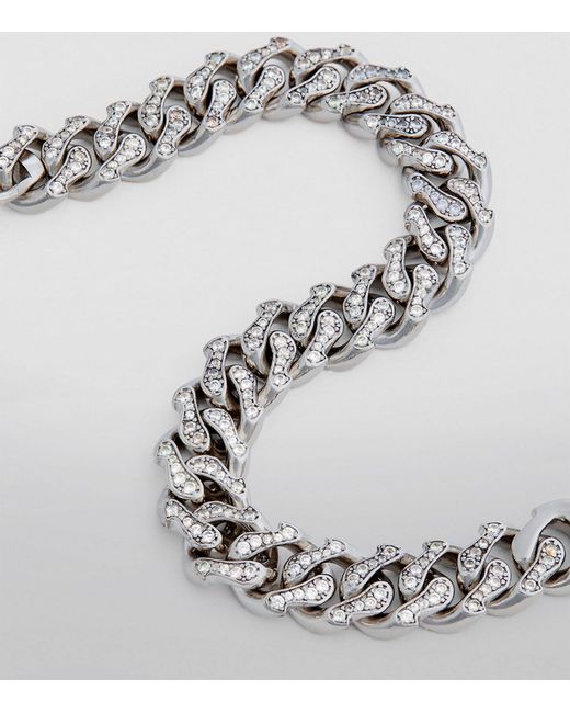 Emanuele Bicocchi Metallic Rhodium-plated Sterling Silver And Cubic Zirconia Chain Bracelet for men