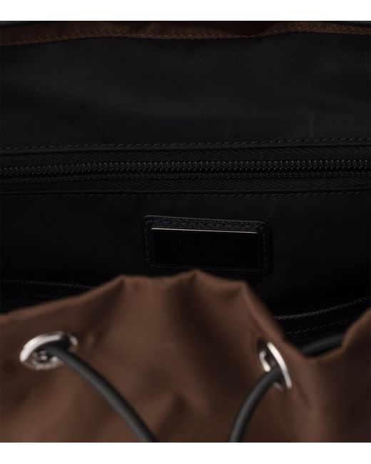 Prada Brown Re-Nylon And Saffiano Leather Backpack for men