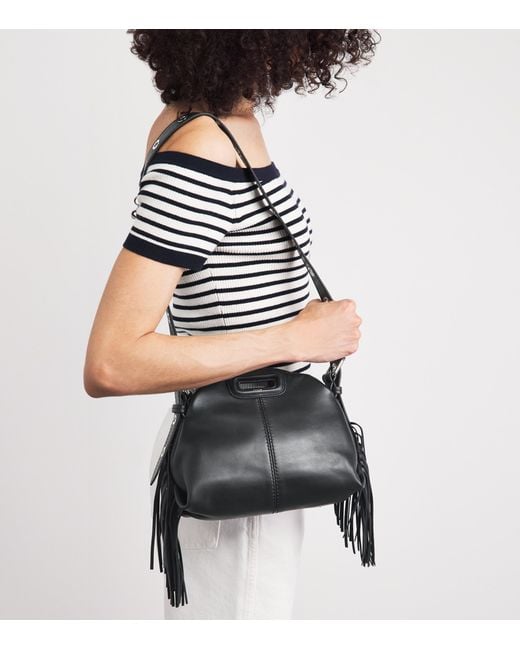 Maje Black Mini Leather Miss M Top-Handle Bag