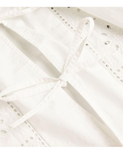 Ganni White Cotton Broderie Anglaise Shirt