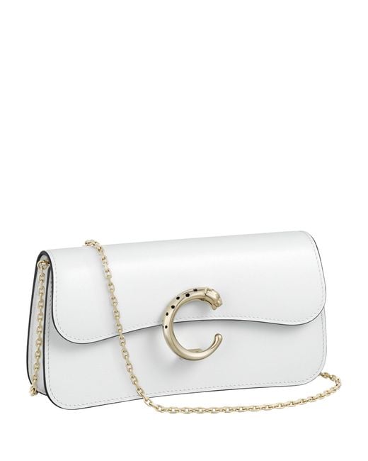 Cartier White Mini Calfskin Panthère De Shoulder Bag
