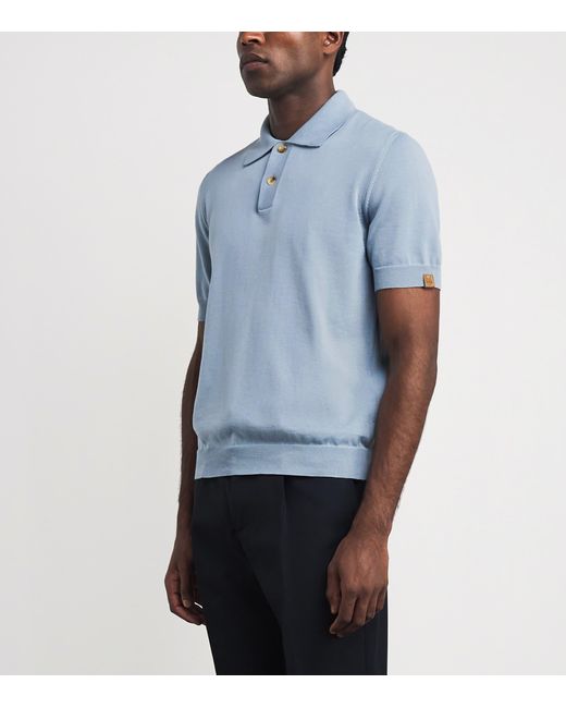 Jacob Cohen Blue Brushed Cotton Polo Shirt for men