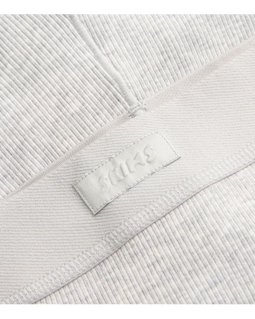 Skims Gray Stretch-Cotton Ribbed Boxer Shorts