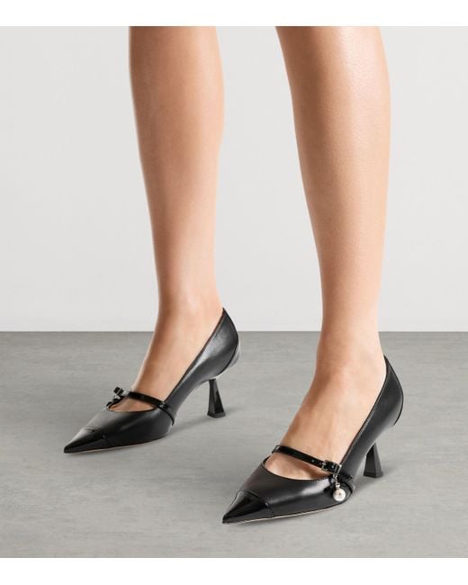 Jimmy Choo Black Aren 65 Leather Pumps
