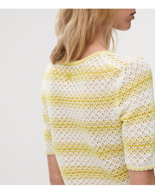 Loewe Yellow X Paula's Ibiza Stripe Short-Sleeve Sweater