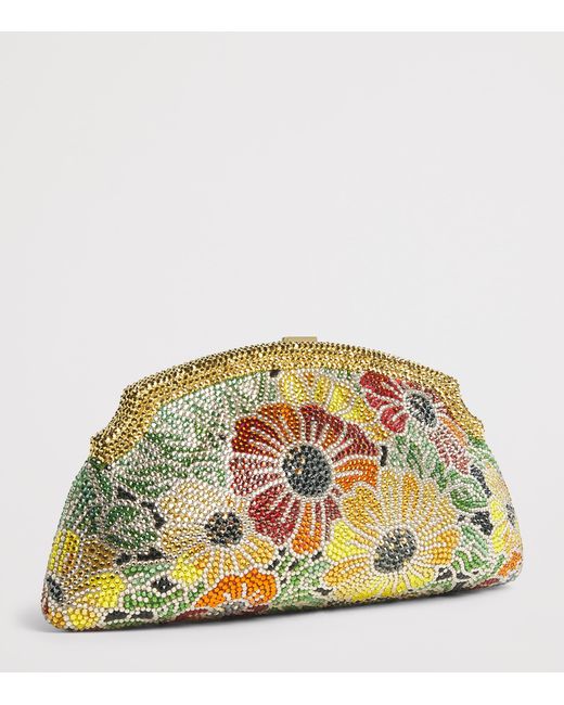 Judith Leiber Green Mini Embellished Venetian Meadow Clutch Bag