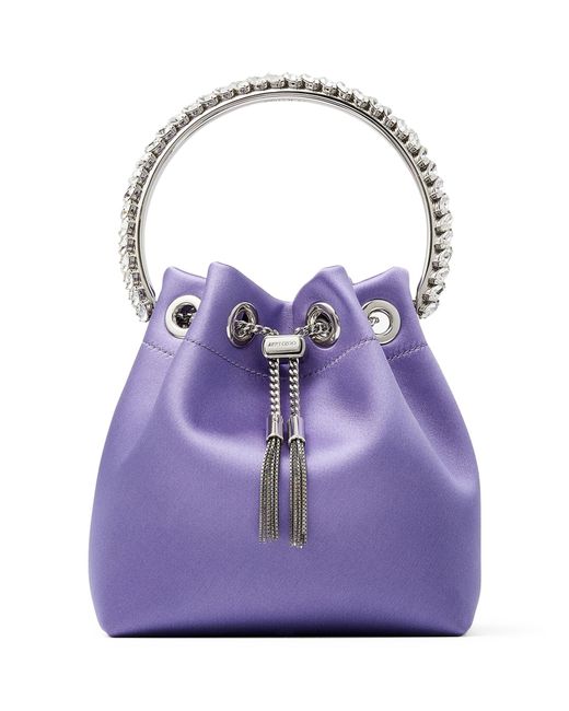 Jimmy Choo Purple Bon Bon Satin Top-handle Bag