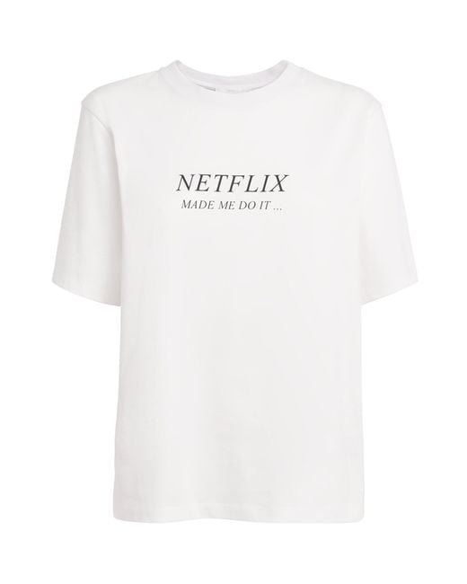 Victoria Beckham White Organic Cotton Slogan T-Shirt