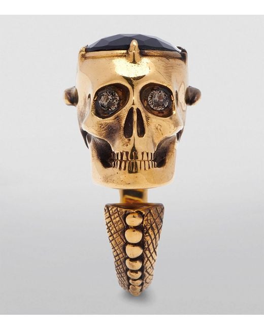 Alexander McQueen Metallic Victorian Skull Ring for men