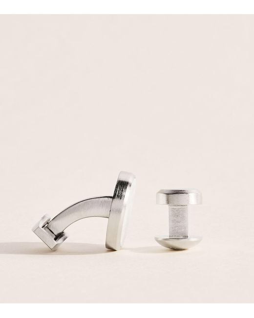 Tateossian Natural Mother-Of-Pearl Asanoha Cufflinks And Studs Set for men