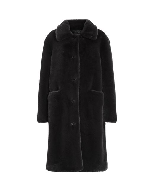 AllSaints Black Faux Fur Sora Coat
