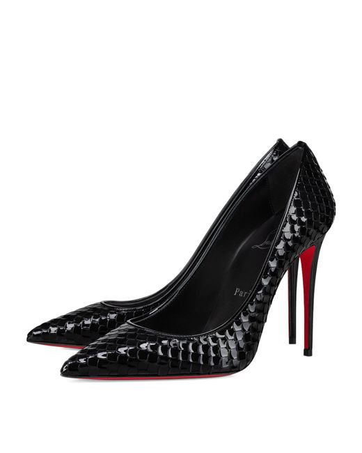 Christian Louboutin Black Kate 100 Pointed-toe Patent-leather Heeled Courts