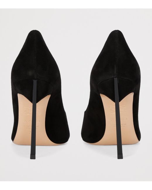 Casadei Black Suede Blade Pumps 105