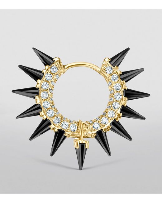 Maria Tash Metallic Moissanite Mohawk And Diamond Pavé Hoop Earring