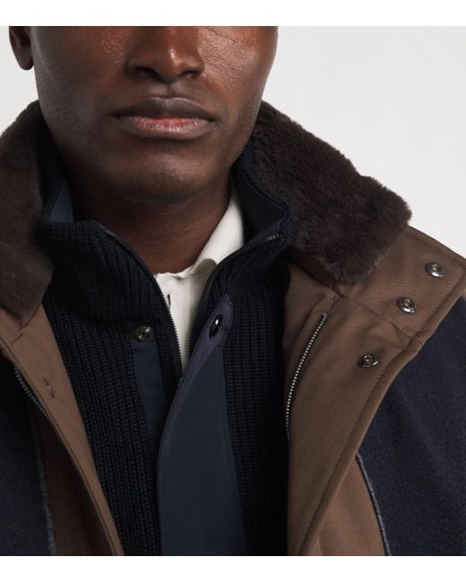 Herno Brown Padded Car Coat for men