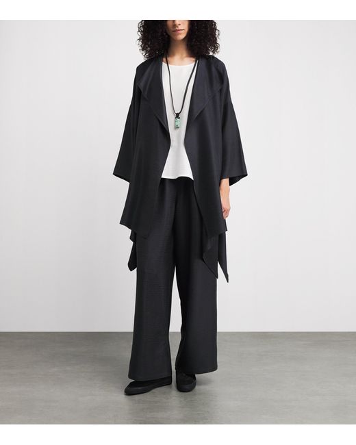Eskandar Black Silk Plissé Jacket