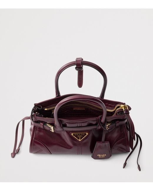 Prada Purple Mini Leather Bonnie Shoulder Bag