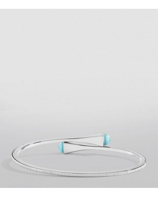 Marli New York White Diamond And Sea Chalcedony Slip-On Bracelet