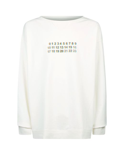 Maison Margiela Numbers Sweatshirt in White for Men | Lyst