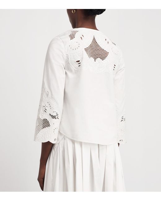 Veronica Beard White Cotton Suniva Blouse