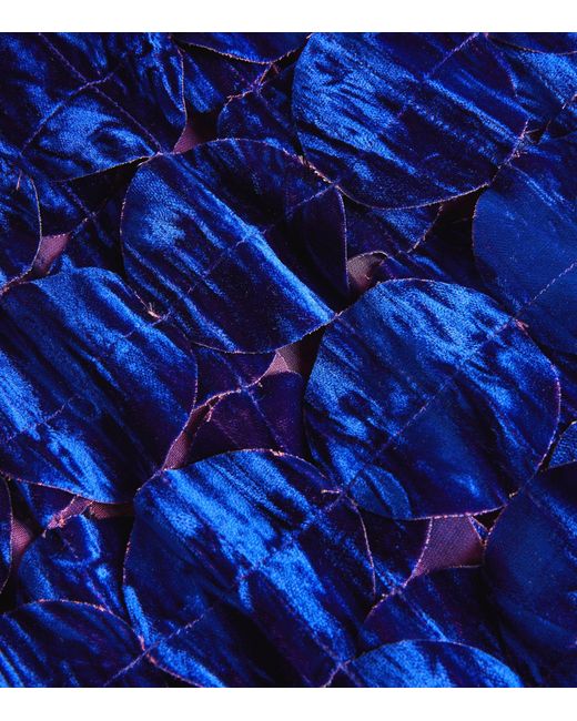 A.W.A.K.E. MODE Blue Velvet Disc Midi Skirt