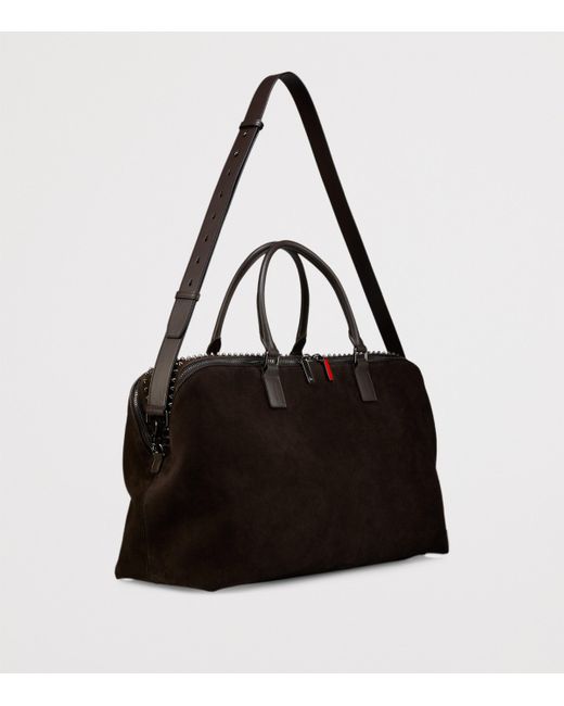 Christian Louboutin Black Suede Funky Weekender Duffle Bag for men