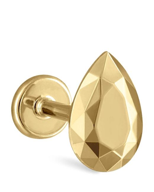 Maria Tash Natural Faceted Pear Threaded Stud Earring