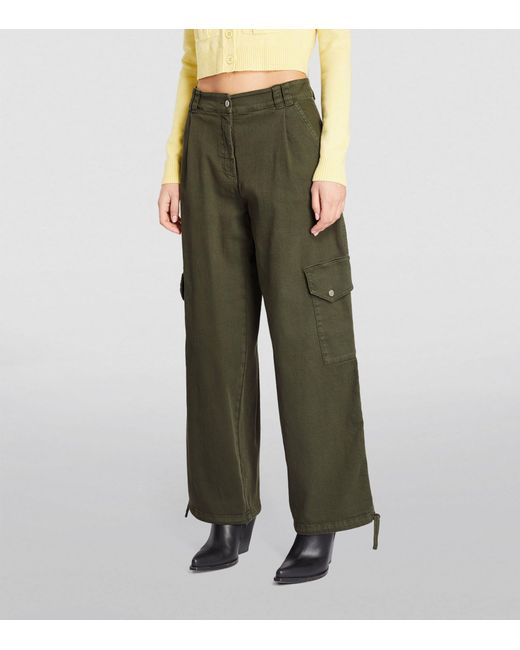 MAX&Co. Green Stretch-cotton Cargo Trousers