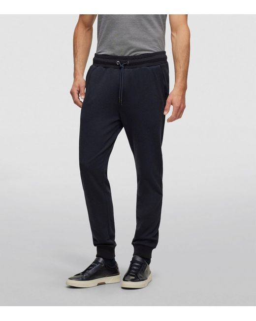 Boss Blue Cotton-Cashmere Sweatpants for men
