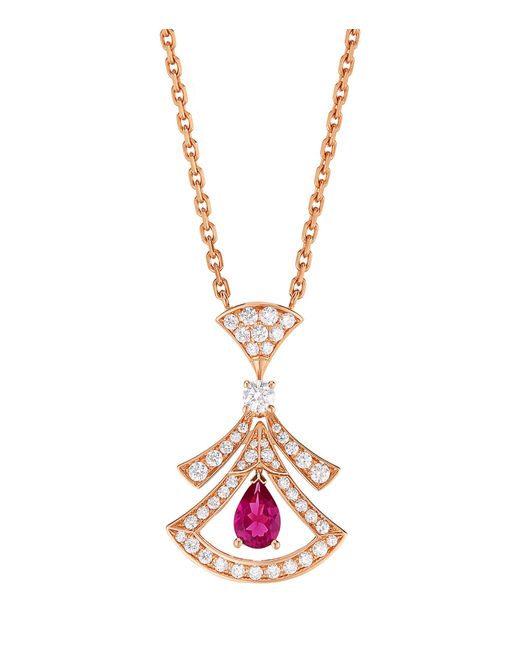 BVLGARI Pink Rose Gold, Diamond And Rubellite Divas' Dream Necklace