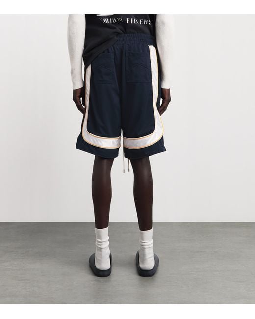 Rhude Blue Mesh Piping Track Shorts for men