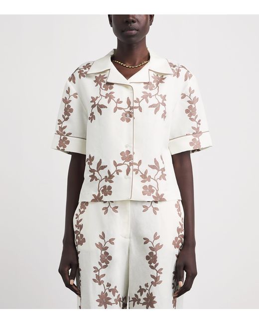 Claudie Pierlot White Floral Print Relaxed Shirt