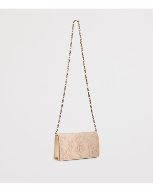 Christian Louboutin Natural Bettina Crepe Satin Lace Clutch Bag