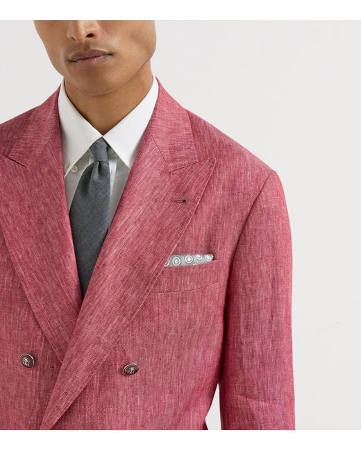 Brunello Cucinelli Metallic Silk Polka-Dot Pocket Square for men