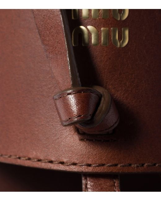 Miu Miu Brown Leather Slingback Sandals
