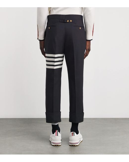 Thom Browne Black Wool Backstrap Tailored Trousers for men
