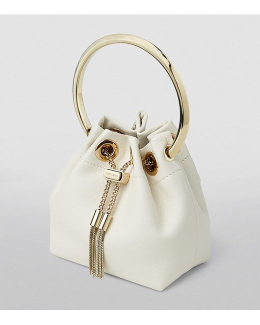 Jimmy Choo White Micro Bon Bon Top-Handle Bag