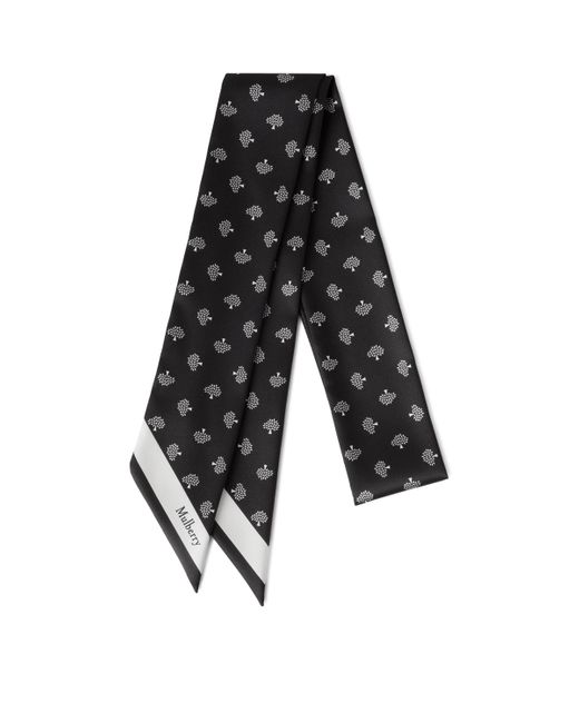 Mulberry Black Satin Tree Scarf