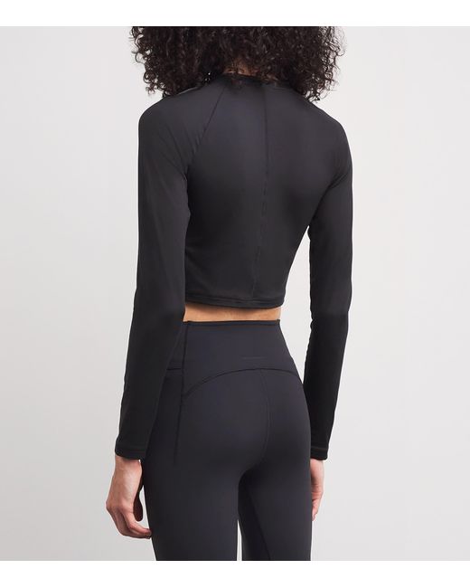 On Shoes Black Lg-Sleeve Studio Crop Top
