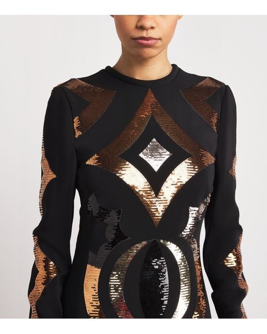 Emilio Pucci Black Sequinned Maxi Dress
