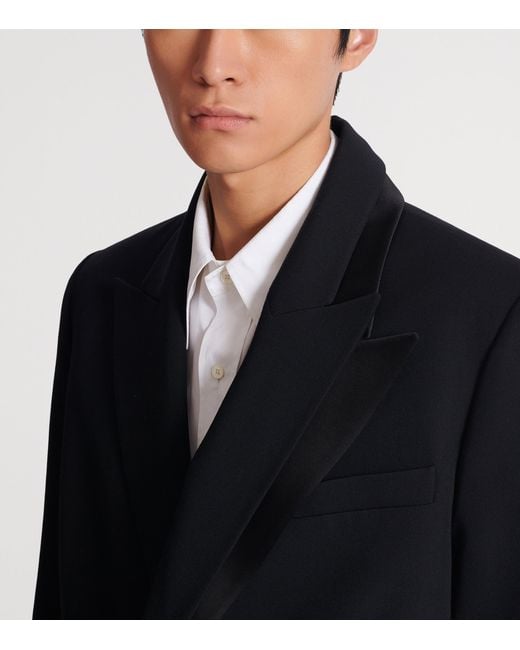 Balmain Black Cropped Wool Blazer for men