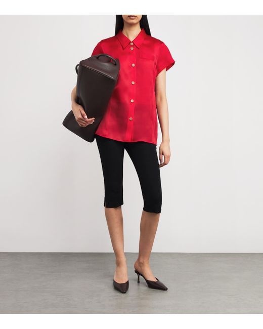 Khaite Red Silk Organza Keefe Shirt