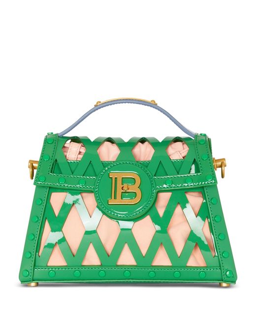 Balmain Green Patent Leather B-buzz Dynasty Bag