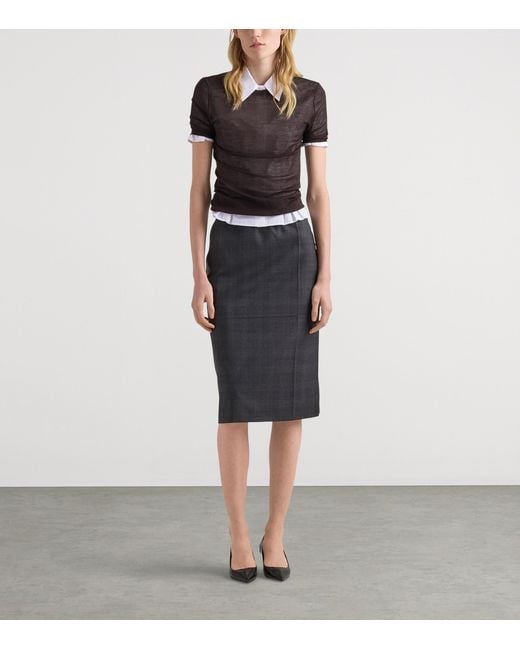 Prada White Cotton Poplin Short-Sleeve Shirt