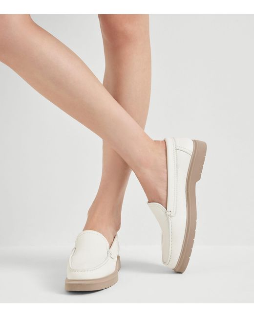 Brunello Cucinelli White Grained Leather Loafers