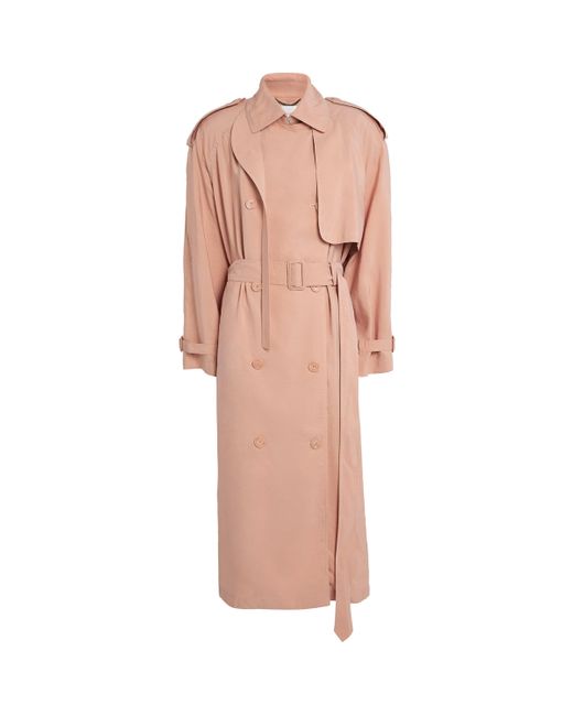 Stella McCartney Pink Silk-Blend Trench Coat