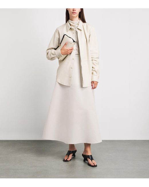 FFORME White Cotton-Silk Deeta Maxi Skirt