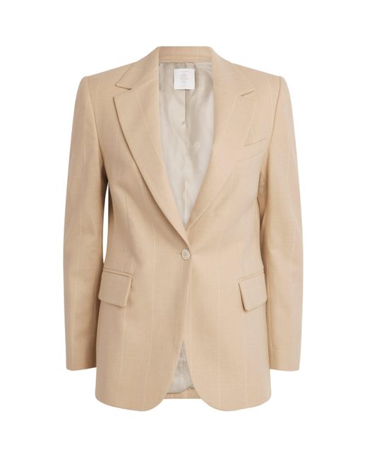 Eleventy Natural Wool Stripe Blazer