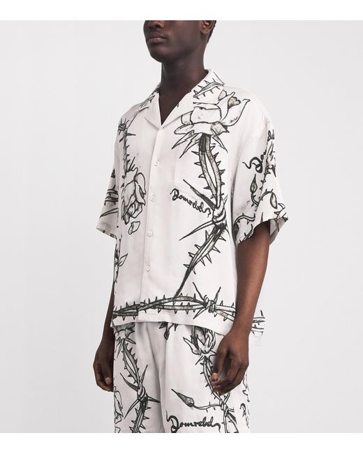 DOMREBEL Gray Short-Sleeve Inked Rose Shirt for men