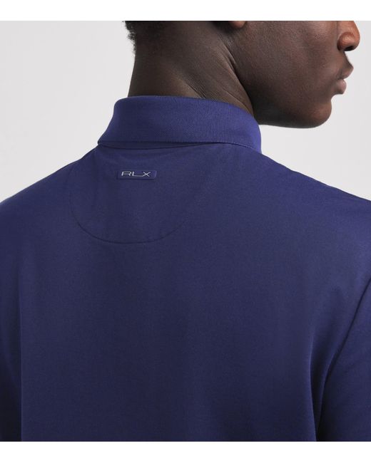 Ralph Lauren Blue Tailored Fit Performance Polo Shirt for men